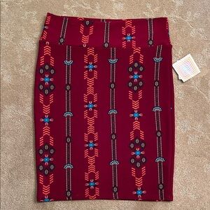 NWT LuLaRoe Cassie Burgundy Skirt, XL